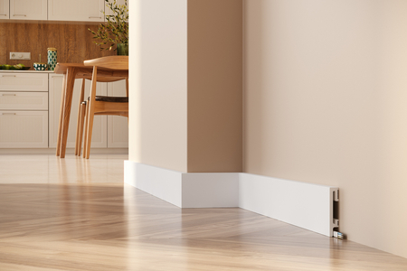 Listwa przypodłogowa Premium Floor Durofit PF081 biała RAL9003 8 cm