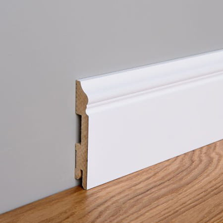 PRÓBKA 20 CM - Listwa przypodłogowa MDF lakierowana biała ROYAL 10cm