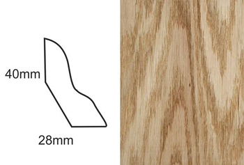 Listwa przypodłogowa fornirowana nielakierowana LP50 (240 cm x 4 cm x 2,8 cm) dąb czerwony