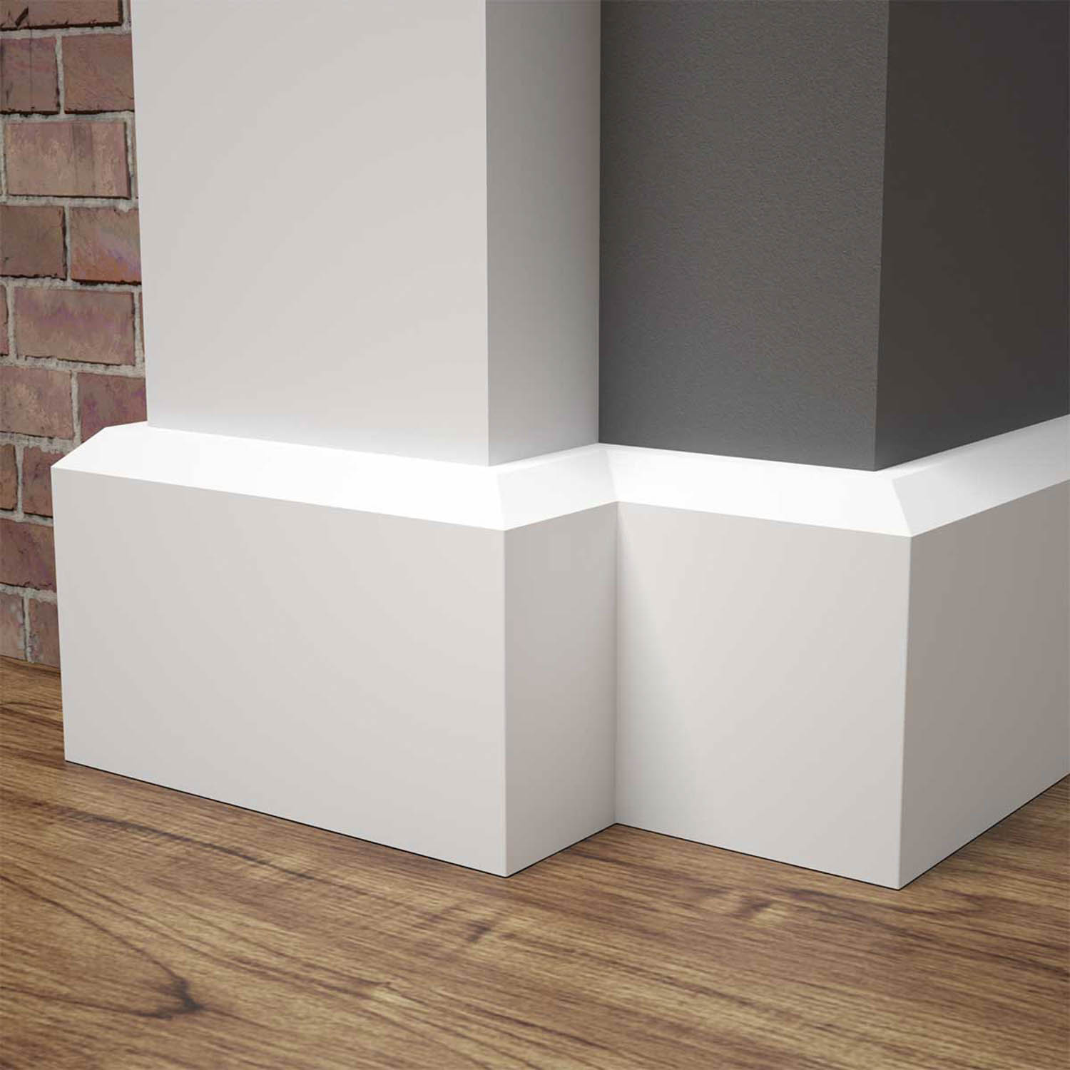 PRÓBKA 20 CM - Listwa przypodłogowa MDF lakierowana biała z wodoodporną powłoką NEXO 8cm