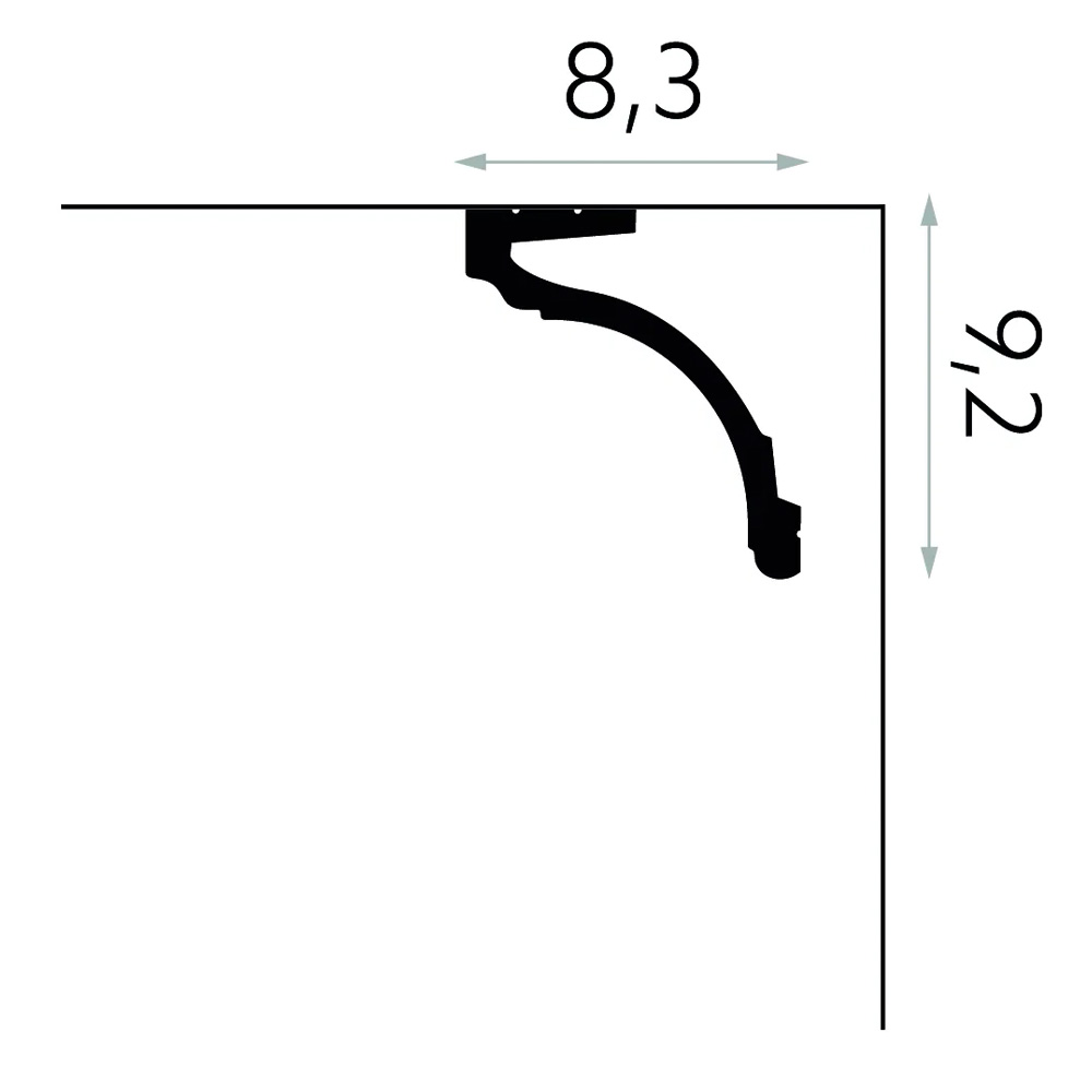 Maskownica karnisza Mardom Decor MD161 biała wym. 200 x 9.2 x 8.3 cm, z PolyForce