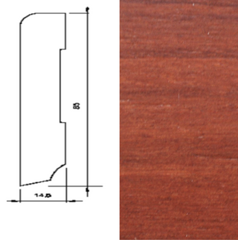 Drewniana listwa przypodłogowa lakierowana 60/16 (240 cm x 6 cm x 1,5 cm) Mahoń