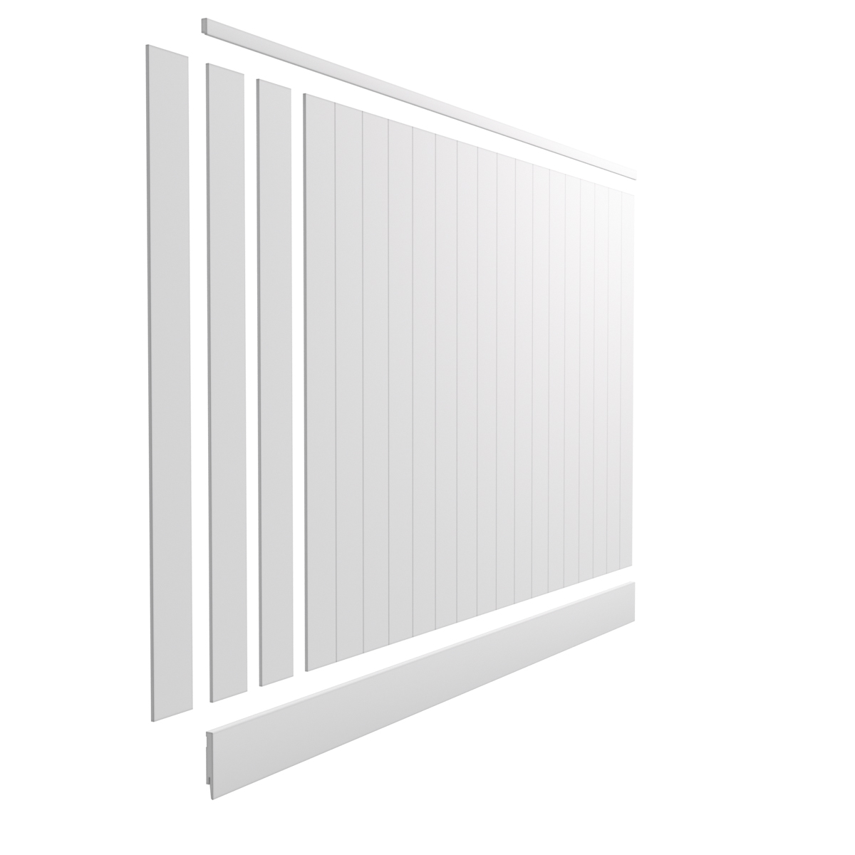 Boazeria ścienna MDF do malowania - długość 200 cm / wysokość 114.5 cm (zestaw Plano XL / Elegant / Duo) + Farba biały RAL9010