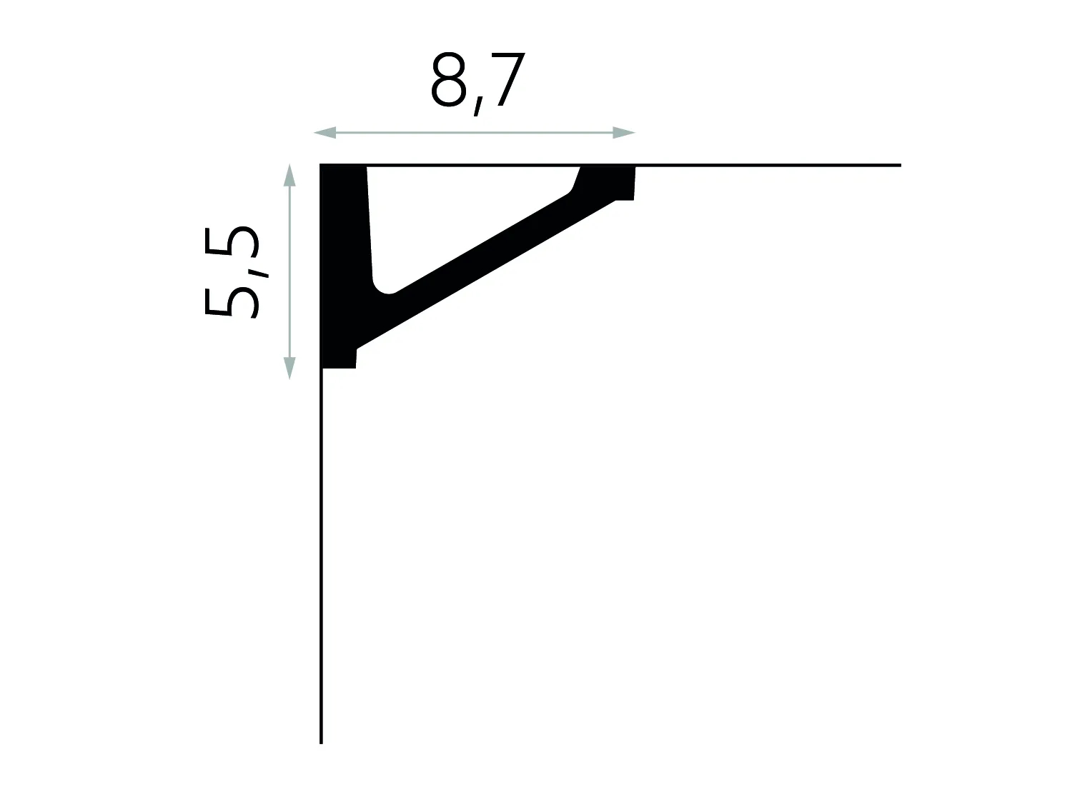 Listwa przysufitowa styropianowa MDB132 biała wym. 200 x 8.7 x 5.5 cm, z ProFoam