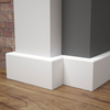 PRÓBKA 20 CM - Listwa przypodłogowa MDF lakierowana biała z wodoodporną powłoką TRIO SLIM 6cm