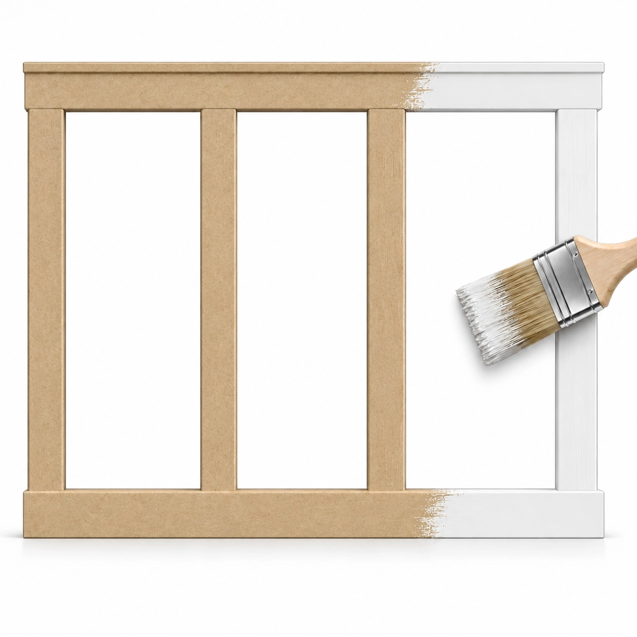 Boazeria FRAME z surowego MDF – komplet listew ściennych do samodzielnego malowania.