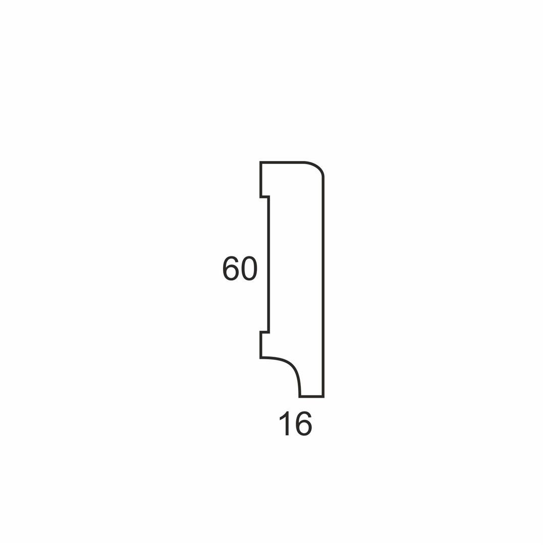 Listwa przypodłogowa MDF R3 (262 cm x 6 cm x 1,6 cm) czarna RAL 9005