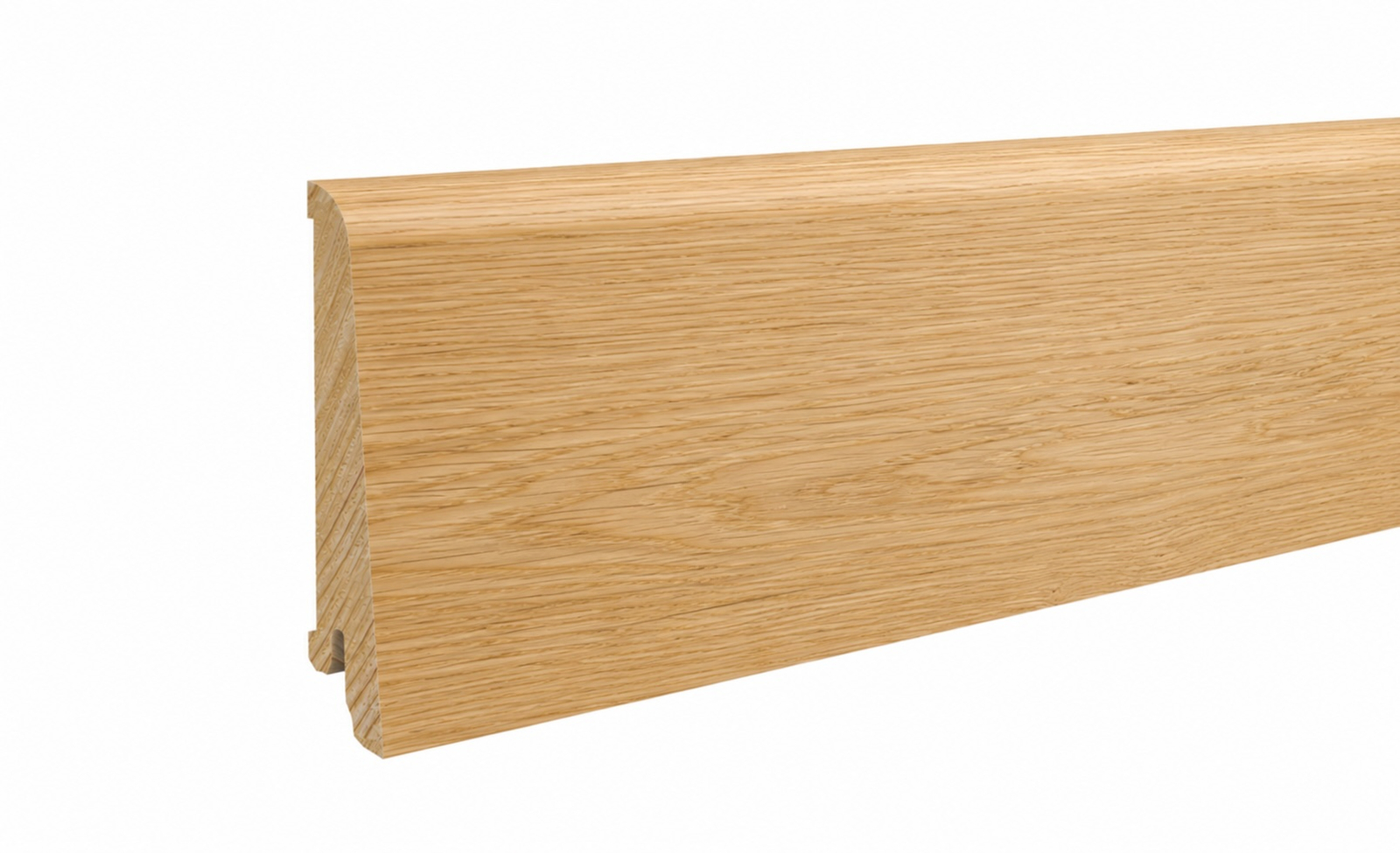 PRÓBKA 20 CM - Listwa przypodłogowa drewniana 80x16 mm - dąb europejski lakierowany