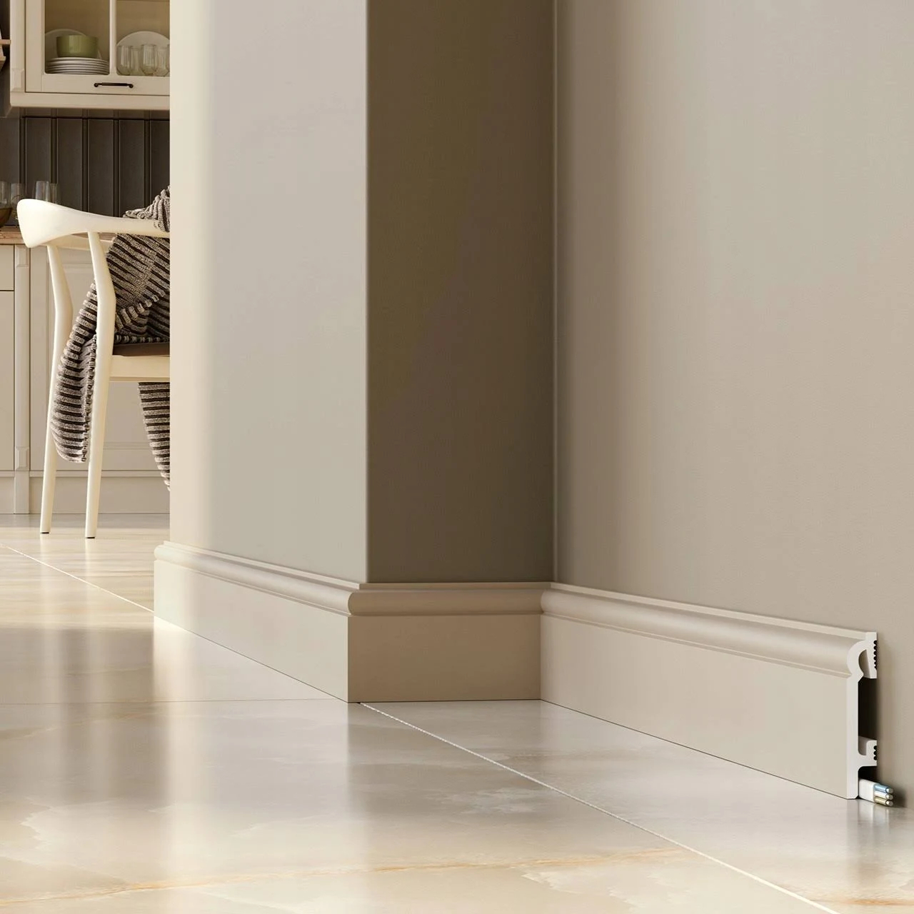 PRÓBKA 20 cm - Listwa przypodłogowa Premium Floor Durofit PF082K Kaszmir NCS S1502Y50R 8cm