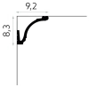 Listwa sufitowa wielofunkcyjna MD161 biała wym. 200 x 9.2 x 8.3 cm, z PolyForce