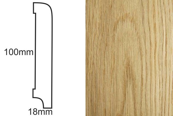 Listwa przypodłogowa fornirowana lakierowana CP100 R10 (240 cm x 10 cm x 1,8 cm) dąb