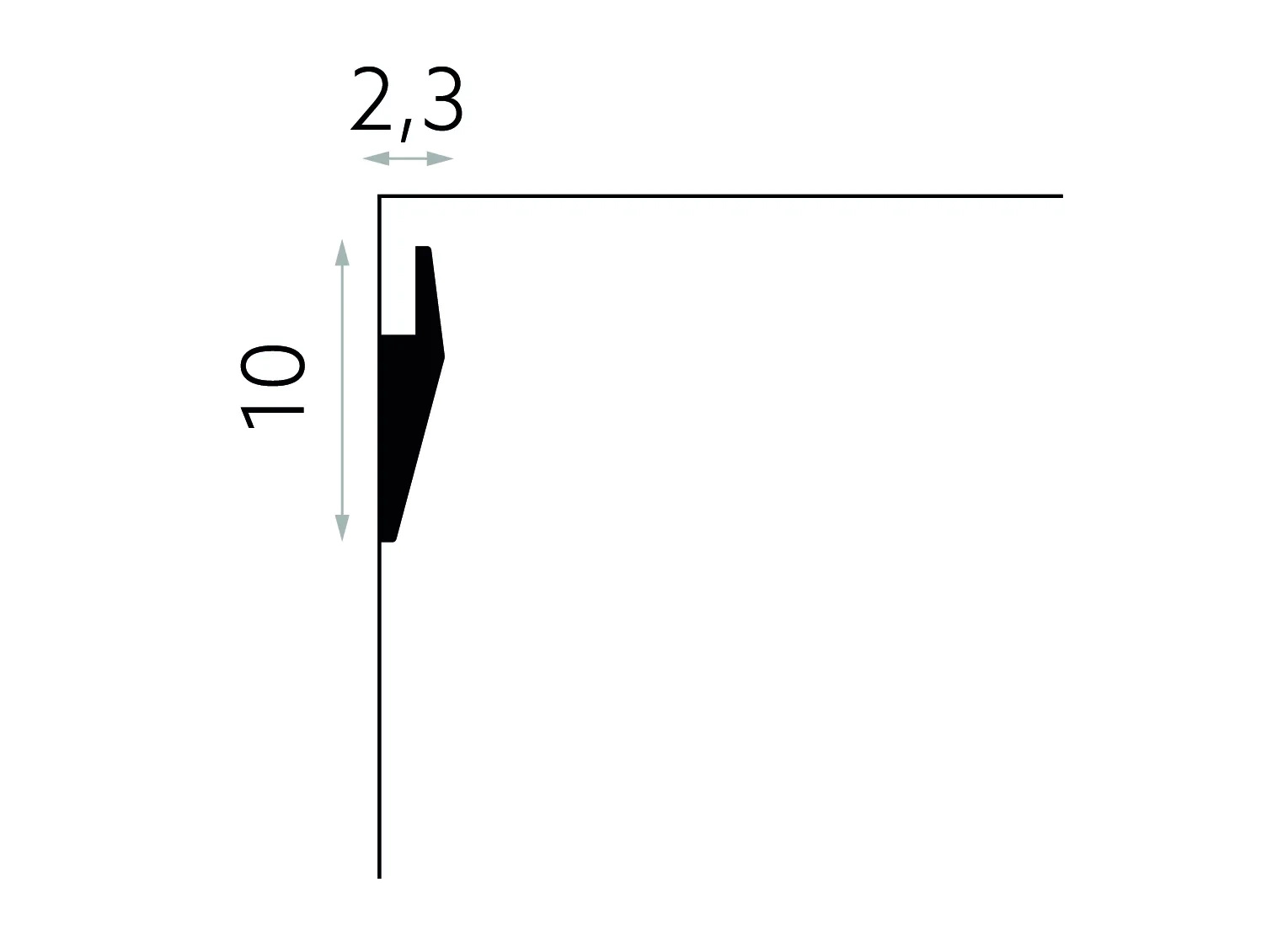 Listwa oświetleniowa ścienna MD016 biała wym. 200 x 2.3 x 10 cm, z PolyForce