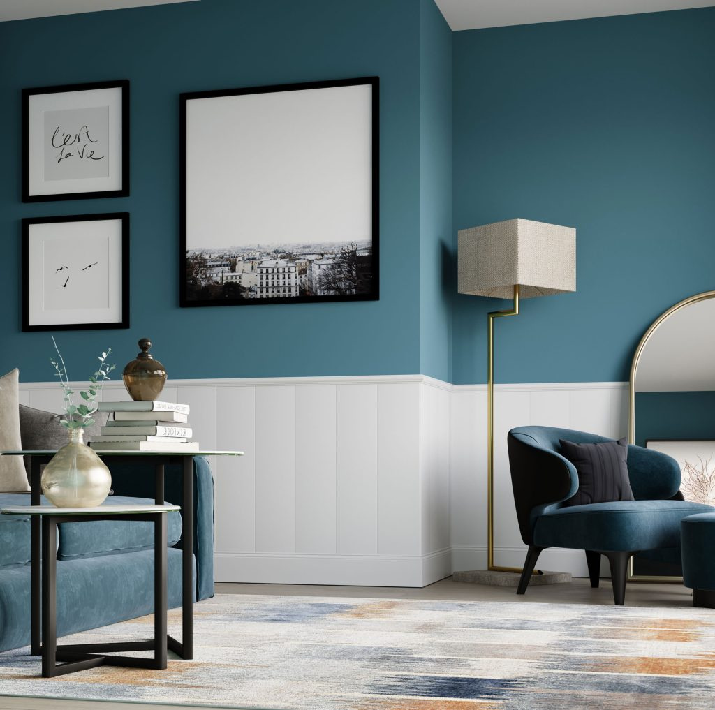 Listwa boazeryjna ELEGANT XL, boazeria ścienna MDF, Biała Premium