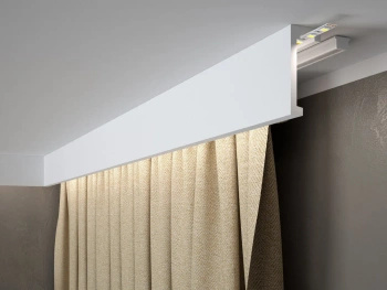 Maskownica karnisza QL026T biała wym. 200 x 4.1 x 10 cm, z PolyForce