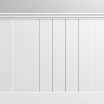 Boazeria angielska lakierowana - zestaw listew boazeryjnych z listwą przypodłogową i wieńcem - wym. 187,5 x 94,6 cm (model Nova)