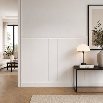Boazeria ścienna LINEA - długość 200 cm, wysokość 117,5 cm - zestaw listew MDF