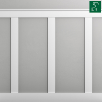 Boazeria ścienna MDF do malowania - długość 200 cm / wysokość 123 cm (zestaw Plano / Elegant / Duo)